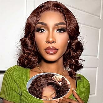 Chocolate Brown 5x5 Closure Body Wave Bob Wig Human Hair 200% Density 5x5 Hd Lace Closure Wigs Human Hair Wear And Go Glueless Bob Wig For Black Women 14 Inch