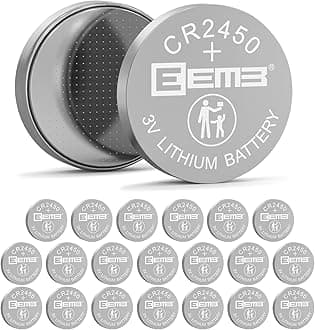 EEMB CR2450 Battery 20-Pack CR2450 3V Lithium Coin Cell Battery Long-Lasting 650mAh Batteries with Leak-Proof Design, for Remote Controls, Car Key Fobs, Watches, Flameless Candles & Smart Devices