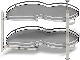 Blind Corner Cabinet Pull Out Organizer, Soft Close Swing Left Pull Out Cabinet Organizer 26 inch, Corner Cabinet Lazy Susan for Cabinet Blind Shelf, 2 Tiers Tray, Adjustable Height