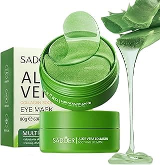 FETT Aloe Vera Eye Mask, 60 PCS Under Eye Patches for Dark Circles & Puffiness, Aloe Collagen Soothing Eye Mask Reduces Eye Bags & Wrinkles, Firm Eye Skin - Pure Natural Material Extraction