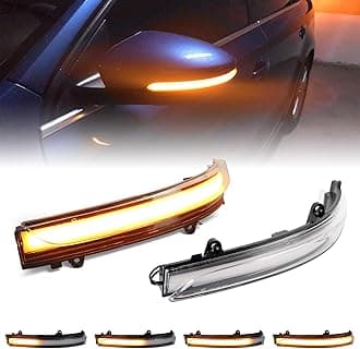 Dynamic Sequential Led Side Mirror Turn Signal Lights Indicator for 2011-2018 Volkswagen Jetta MK6 SE, for 2012-2019 VW Beetle, Clear Lens