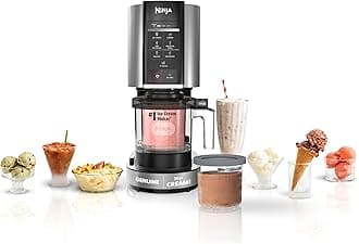 NC301 CREAMi Ice Cream Maker, for Gelato, Mix-ins, Milkshakes, Sorbet, Smoothie Bowls & More, 7 One-Touch Programs, with (2) Pint Containers & Lids, Compact Size, Perfect for Kids, Silver