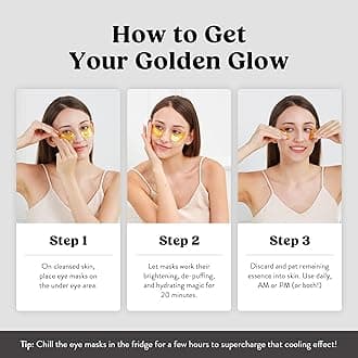 Dermora 24K Gold Eye Masks - 15 Pairs - Under Eye Bags & Dark Circles Treatment - Feel Fresh & Revitalized.