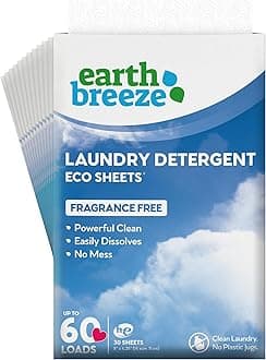 Earth BreezeLaundry Detergent Sheets - 360 Sheets (12 Pack) - 30 Sheets Per Pack - 720 Loads - Concentrated Liquidless Laundry Soap - Fragrance-Free