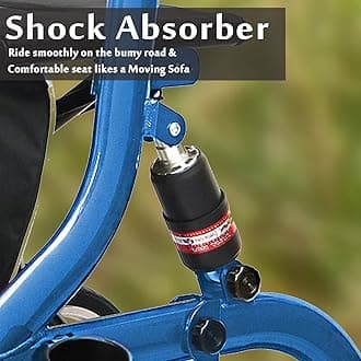 Winlove Rollator Walkers for Seniors-Folding Rollator with Seat and 10-inch All Terrain Wheels-Medical Rolling Walker Aluminium Frame with Suspension Spring and Thick Seat-Lightweight,Blue