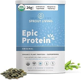 Plant Based Protein & Superfoods Powder, Original, Unflavored | Organic Protein Powder, Vegan, Non Dairy, Non-GMO, Gluten Free, Sugar Free, Perfect Keto Drink Mix (2 lb)