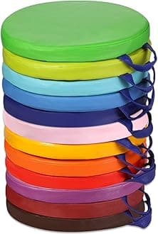 12 Pcs Floor Cushions Classroom Flexible Floor Seating with Handle for Kids in Home School Classroom Kindergarten Daycare Nursery (Classic Color,Round)