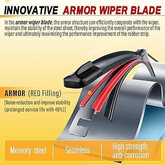 AUTOBOO 26"+ 16" Windshield Wiper Blades Premium All-Seasons OEM Quality Wipers with Durable Stable and Quiet, Pack of 2 (pair for front windshield)