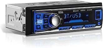 611UAB Car Stereo - Single Din, Bluetooth, No CD DVD Player, AM/FM Radio Receiver, Aux Input, USB