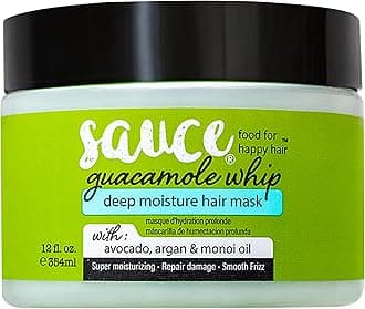 SAUCE BEAUTY Guacamole Whip Hair Mask - Deep Conditioning Hair Mask for All Hair Types w/Avocado, Honey & Argan Oil - 12 Fl Oz Hair Mask for Dry, Damaged & Frizzy Hair (Guacamole)