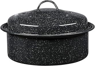 Granite Ware, Black 0517-6 Covered Round Roaster Pan, 9.75 Inch