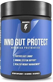 Inno Gut Protect GS1 Probiotic & Postbiotic Formula, CoreBiome® GLP-1 Supplement Weight Loss, Grape Seed Extract | Supports Digestive Health & Gut Wellness, Vegan, (90 Vegetarian Capsules)