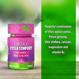 ORZAX PMS Support Supplement for Women - Supports Hormone Balance, Menstrual Period Cramps, Energy, and Mood - Cycle Comfort with Vitamin B6, Panax Ginseng, Calcium, and Magnesium - 30 Tablets