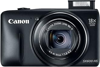 Canon PowerShot SX600 HS Compact Camera 16MP 1/2.3" CMOS 4608 x 3072 pixels Black - Digital Cameras (16 MP, 4608 x 3072 pixels, CMOS, 18x, Full HD, Black) (Renewed)