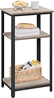 Yaheetech 30 in Tall End Table, 3-Tier Telephone Table with Strong Wooden She...