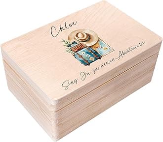 Personalized Wooden Wedding Box Storage Box - Travel | 11.8x7.87x5.51in (+-0.5) | Hinged Lid Engraving | Unpainted Gift Box