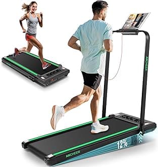 ANCHEER Treadmill with 12%/15% Incline, Folding Walking Pad with Handle Bar, 320-450lb Capacity Under Desk Foldable 3.5HP Treadmills for Home/Office/Gym,Installation-Free