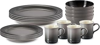 Stoneware Dinnerware Set, 16 pc., Oyster