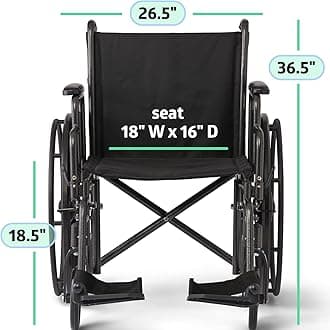 Medline Wheelchair, Desk-Length Arms and Swing-Away Leg Rests, 18" x 16" Seat (W x D)
