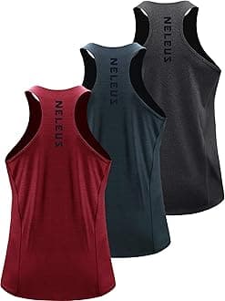 NELEUSMens Athletic Running Shirt (pack of 3)
