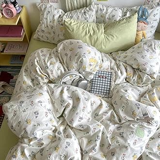 HOLY HOME Kid’s Bedding, Cartoon Duvet Cover Set 4 Piece Birthday Gift Bedclothes (Rainbowcat, Full)