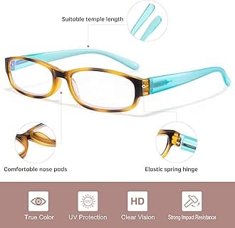 EYEGUARD 4 Pack Blue Light Reading Glasses for Women Computer Readers Fashion Spring Hinge Eyeglasses 3.00