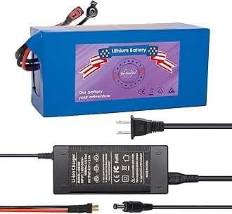 ‌36V 10Ah Lithium Battery Pack with 30A BMS | 200-1200W Ebike/Scooter Battery | T-Plug Design & 3000+ Cycles | Include 2A Charger‌ (36V10Ah with Charger)