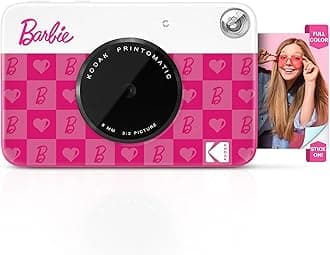 Barbie x Kodak Printomatic Full-Color Instant Print Digital Camera – 5MP Portable Barbie Camera Prints Colorful 2x3” Sticky-Back Photos – Iconic Style