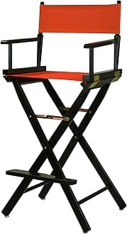 Director Chair, cotton, Black Frame-Solid Wood, 30 inches