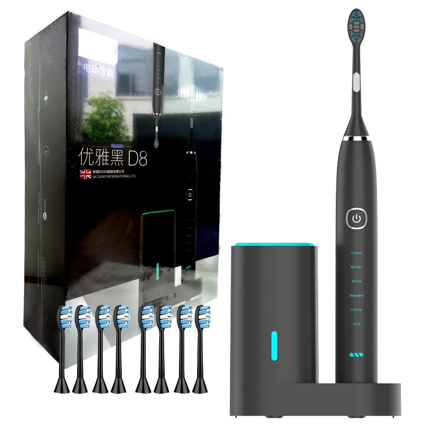 [2018 New Version]Electric Toothbrush with 6 Optional Modes, Self-Sterilizing Sonic Electric Toothbrush with Portable Travel Box - Smart Timer+Dentists Recommend & 7 Replacement Head