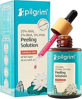 Pilgrim 32% AHA BHA PHA Peeling Solution | Exfoliant for Radiant, Even-Toned Skin | Weekend Facial Peel for Deep Cleansing | Suitable for Men & Women | 1.01 Fl Oz (30ml)