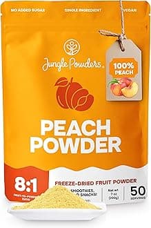 Jungle Powders Peach Powder 7 Ounce Bag Powdered Freeze Dried Peaches for Smoothies - Non-GMO No Sugar Added, Additive, Filler Free Peach Flavoring Extract for Baking, Cooking, Flavoring, Yogurt