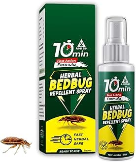 Amish Herbal Bedbug Spray 100ml | Powerful Bed Bugs Repel Spray for Bed, Mattress & Furniture | Organic Khatmal Repellent for Home | Odorless Herbal Pest Control