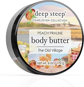 Deep Steep Body Butter, 6 oz – Rich Moisturizer with Ceramides, Coconut Oil, Argan Oil & Aloe Vera – Vegan, Clean Beauty, Smooth & Hydrated Skin (6 Ounces, Peach Praline)