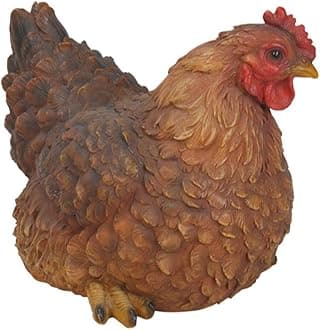 Hi-Line Gifts 10" Hen Squatting Outdoor Garden Statue