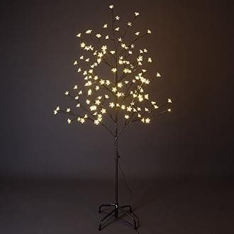 Lightshare Cherry Blossom Tree 5FT 128 LED Lighted Tree for Decoration Inside and Outside, Home Patio Wedding Festival Christmas Decor, Warm White