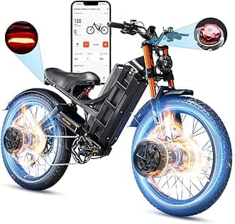eAhora2025 Romeo Pro 3/ Pro 2 5600W/ 4000W 46-50MPH Dual Motor Electric Bike for Adults, 80/70Ah/200+ Miles Long Range Electric Bike, 26'' Puncture-Proof Tire, 7-Speed Pedal Assist UL Certificate