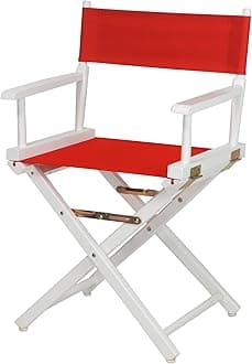 Casual Home 18" Director's Chair White Frame with Red Canvas