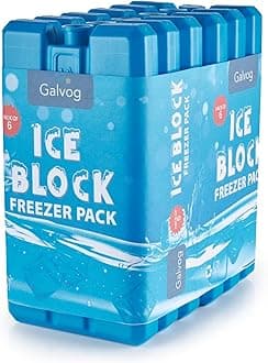 Ice Packs/Freezer Blocks 200mlx6 for Cool Boxes/Lunch Bags - Reusable Slim Cooler Accessory with Advance Cooling Technology - for Picnic Camping Beach Trip