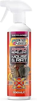 Mouse and Rat Repellent Deterrent Spray | Natural Eco Friendly Pest Control for Indoors and Outdoors - Contains Peppermint & Geraniol 500ml, Clear