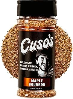 Cuso's Maple Bourbon Rub BBQ Seasoning - All-Natural Steak Seasoning - Spices for Grill, Marinade & Smoking - 1 Count BBQ Rub - 5 oz bottle