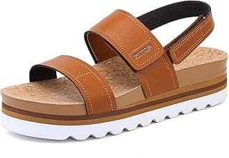 ziitop Platform Sandals for Women Orthopedic Sandals Ladies Wedge Wide Fit Cork Footbed Adjustable Strappy Open Toe Chunky Beach Summer Shoes