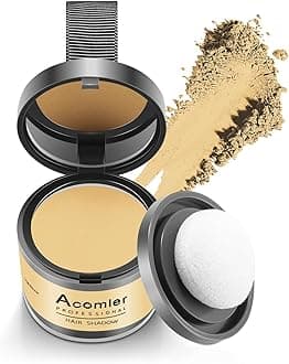 Acomler Root Cover Up Hairline Shadow Powder, Dark Brown, Instantly Cover Thinning Hair, Grey Hair Coverage for Women Men with Eyebrows, Beard Line, Bald Spots (Light Blonde)