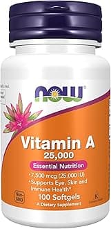 Foods Vitamin A, 100 Softgels 25,000 IU