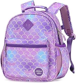 mibasies Toddler Backpack for Girls 2-4, Kindergarten Backpack for Girls, Mermaid Backpack for Preschool Daycare, Mini, Mermaid Tail