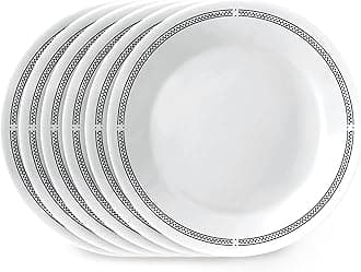 6-Piece 6.75" Appetizer Round Plates, Vitrelle Triple Layer Glass, Lightweight Round Plates, Dessert Plates, Chip and Scratch Resistant, Microwave and Dishwasher Safe, Brasserie
