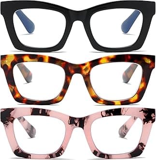 FSRTEP Oprah Style Stylis Women's Reading Glasses Blue Light Blocking Spring Hinge