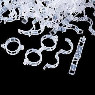 100 Pcs Plant Support Clips,Plastic Clips for Securing Plants,Tomato Vine Clips,Plant Fixing Clips,Garden Clips for Climbing Plants,Grape and Vine Vegetables (100, White)