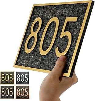 Personalized Address Plaque Sign Cast Metal - Custom House Number Plaque Sign,House Address Numbers for House Address Outside,Store,Yard,Garage,Apartment,Thick Rust-Free,Fade Resistant,Any Font (7.5''