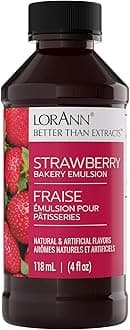 LorAnn Oils Strawberry Bakery Emulsion: True Essence, Ideal for Boosting Fruit Tones in Cakes, Cookies & Desserts, Gluten-Free, Keto-Friendly, Extract Substitute Essential for Your Kitchen, 4 Oz